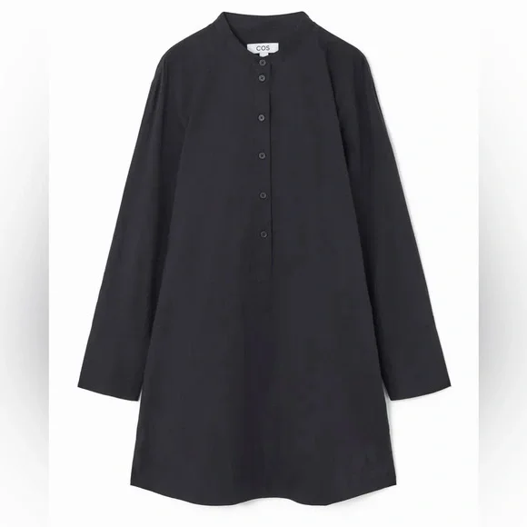COS Collarless Mini Shirt Dress - Picture 2 of 9